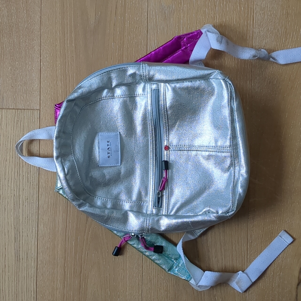 State Bags Mini Kane metallic backpack